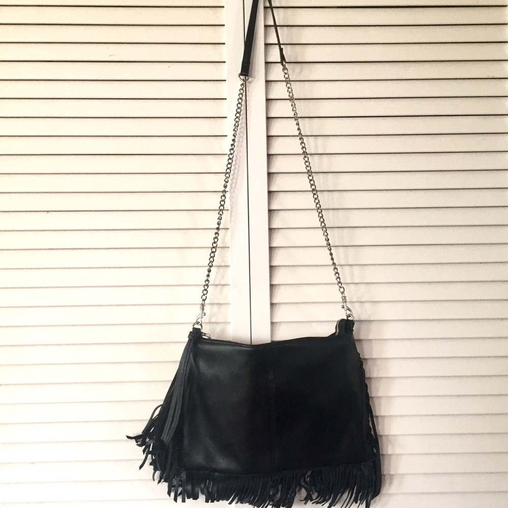 Forever21 Black fringed crossbody or shoulder bag